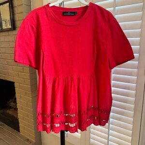 Tuckernuck Pomander Place Red Lexi Eyelet Shirt